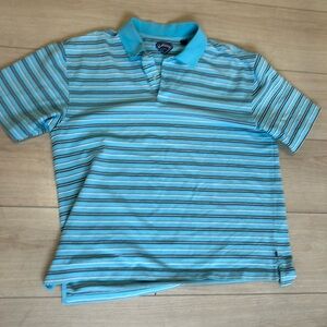 Men’s polo Callaway blue with stripes size large